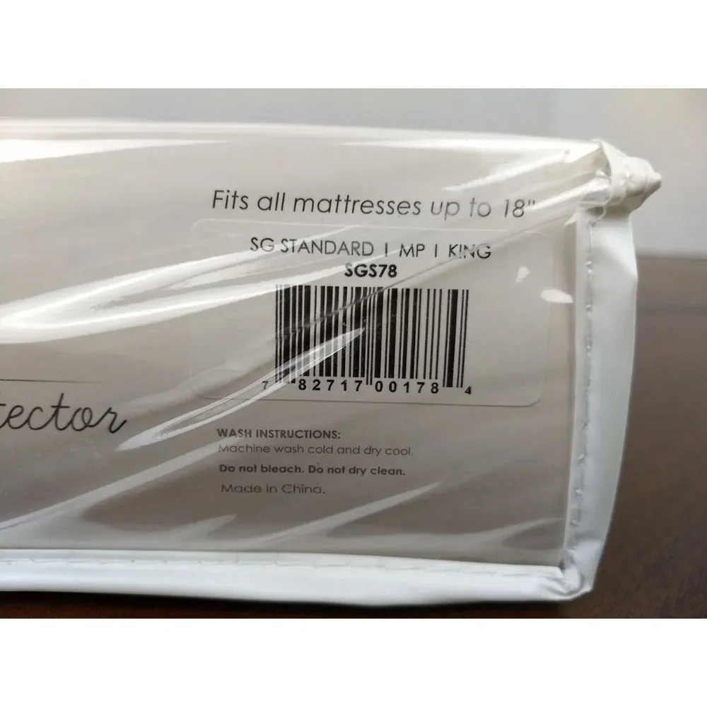 STAINGUARD Mattress Protector King Size‎ White 1-Sided Protective Barrier NEW